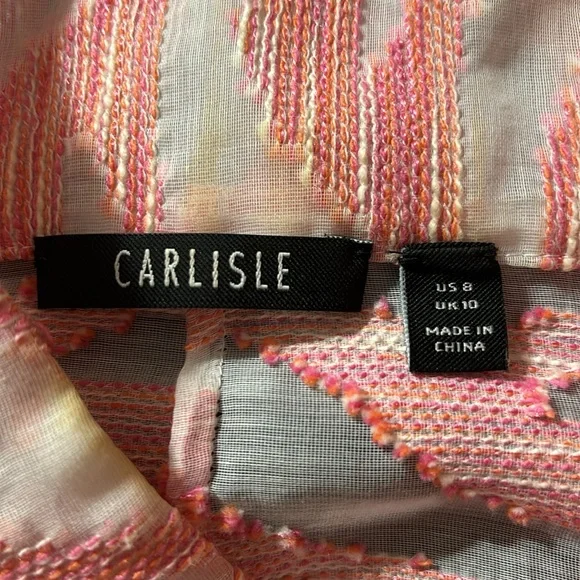 Carlisle white and pink blouse/over shirt size 8 - Picture 6 of 9
